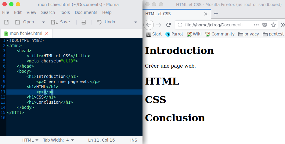 Atelier introduction à HTML et CSS, 10 avril 2018