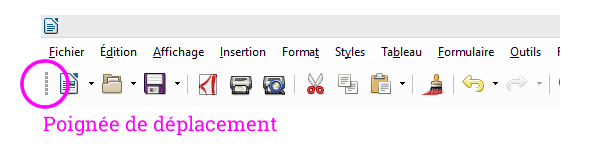 CR atelier Libre Office : barre d’outils « standard »