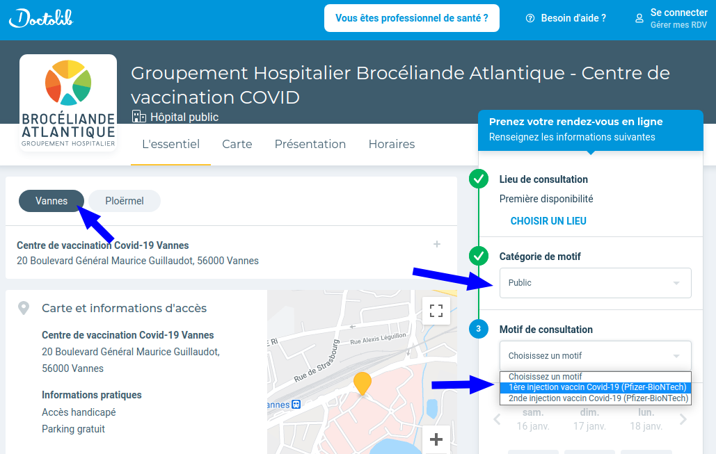 S’inscrire en ligne pour vaccination COVID