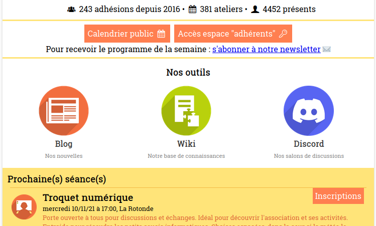 Programme de la semaine du 8 novembre 2021