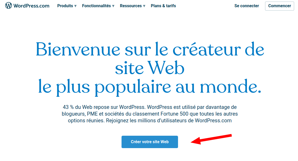 Créer un site WordPress gratuit sur wordpress.com